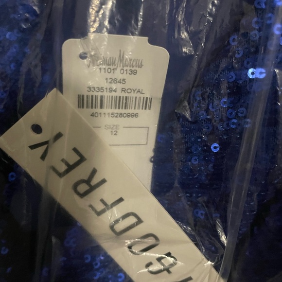 NWT Jay Godfrey Blue Sequin cross-back Dress - Picture 3 of 5